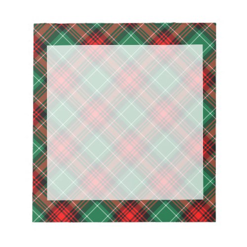 Retro Red and Green Holiday Plaid Notepad