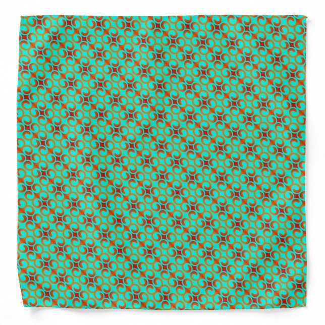 Retro Red and Green Pattern Bandana (Front)