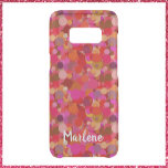 Retro Red and Pink Circle Pattern Uncommon Samsung Galaxy S8 Case<br><div class="desc">Gorgeous pink and red abstract circle confetti background.  Colorful and bold.  Personalize with your/recipient name.  Make a statement!</div>