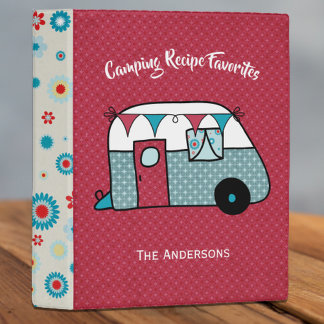 Retro Red and Teal Camper Mini Binder