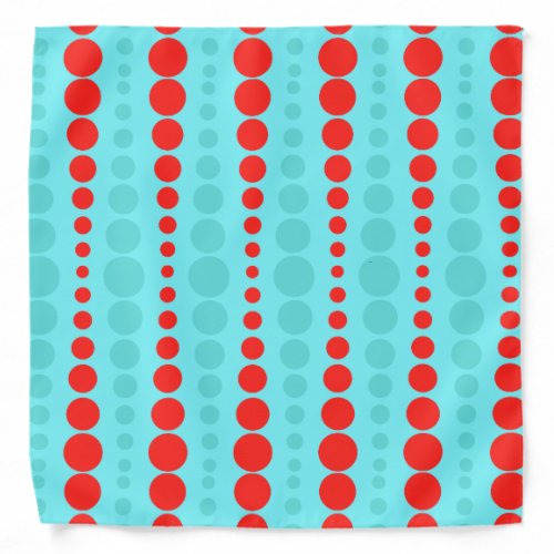Retro Red and Turquoise Dots Bandana
