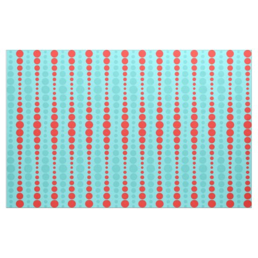 Retro Red and Turquoise Dots Fabric