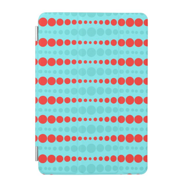 Retro Red and Turquoise Dots iPad Mini Cover (Front)