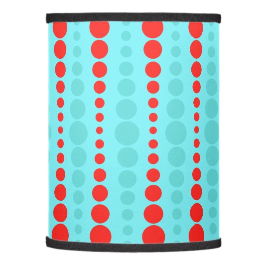 Retro Red and Turquoise Dots Lamp Shade (Left)
