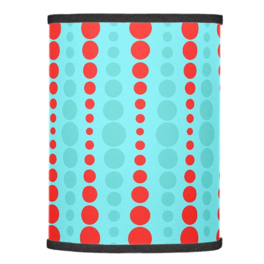 Retro Red and Turquoise Dots Lamp Shade (Right)