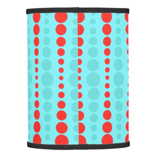 Retro Red and Turquoise Dots Lamp Shade (Back)