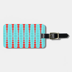 Retro Red and Turquoise Dots Luggage Tag