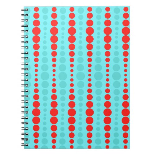 Retro Red and Turquoise Dots Notebook