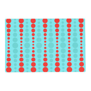 Retro Red and Turquoise Dots Placemat