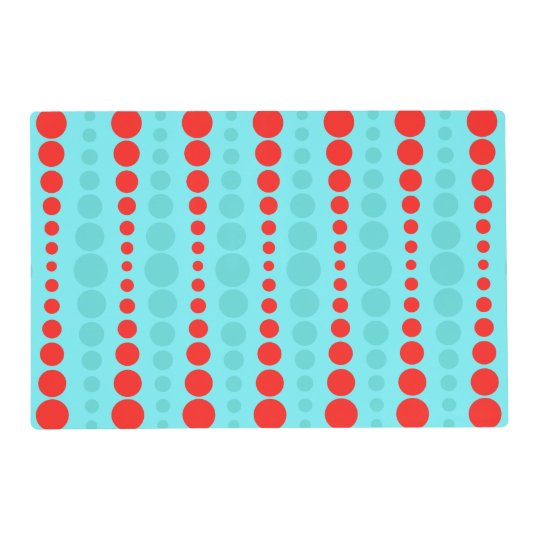 Retro Red and Turquoise Dots Placemat | Zazzle.com