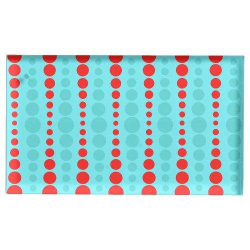Retro Red and Turquoise Dots Table Card Holder