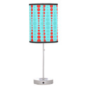 Retro Red and Turquoise Dots Table Lamp (Back)