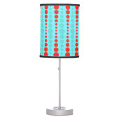 Retro Red and Turquoise Dots Table Lamp (Front)