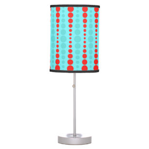 Retro Red and Turquoise Dots Table Lamp