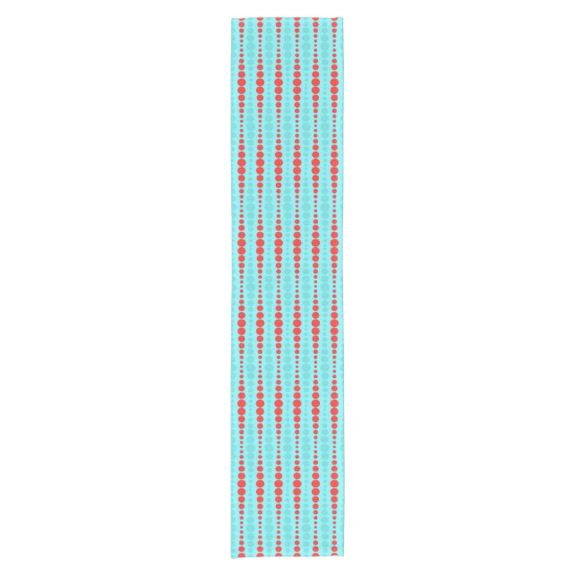 Retro Red and Turquoise Dots Table Runner (Front)