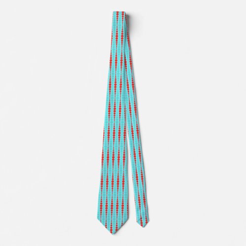 Retro Red and Turquoise Dots Tie