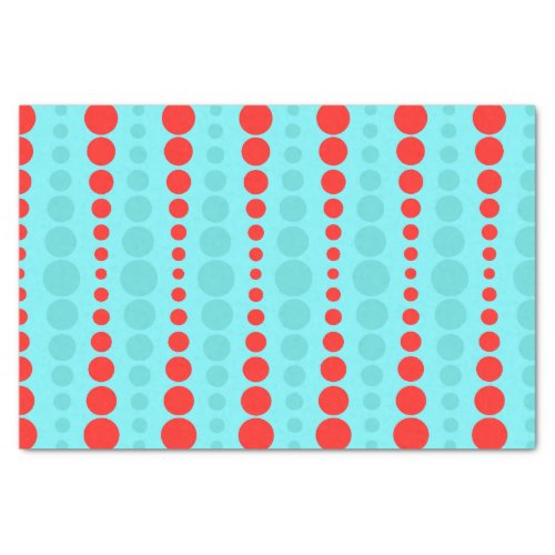 Retro Red and Turquoise Dots Tissue Paper