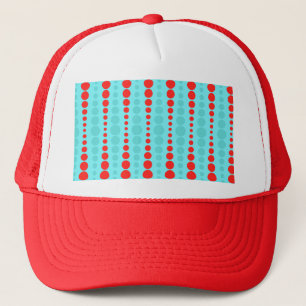 Retro Red and Turquoise Dots Trucker Hats
