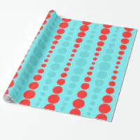 Retro Red and Turquoise Jumbo Dots Wrapping Paper