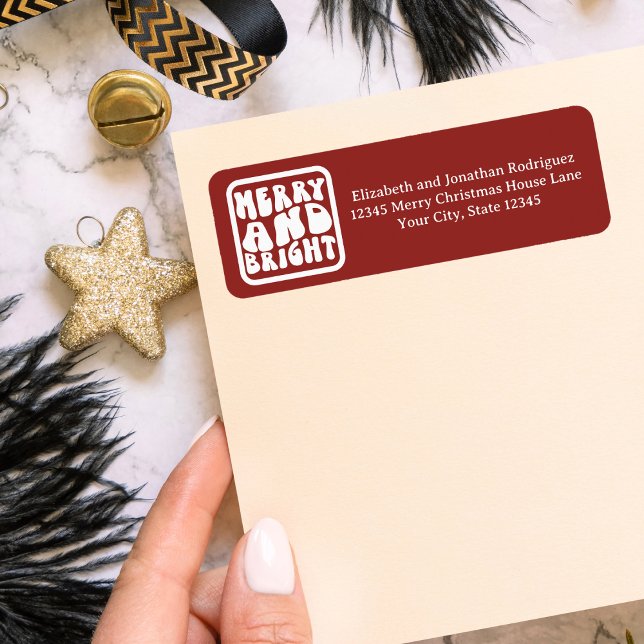 Retro Red and White Bold Christmas Holiday Label (Creator Uploaded)