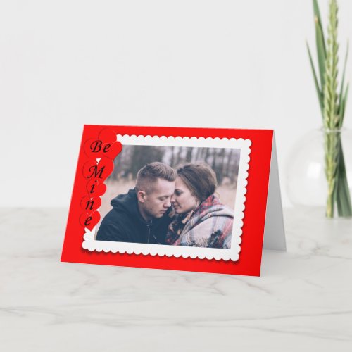 Retro Red and White Frame Valentine Custom Photo