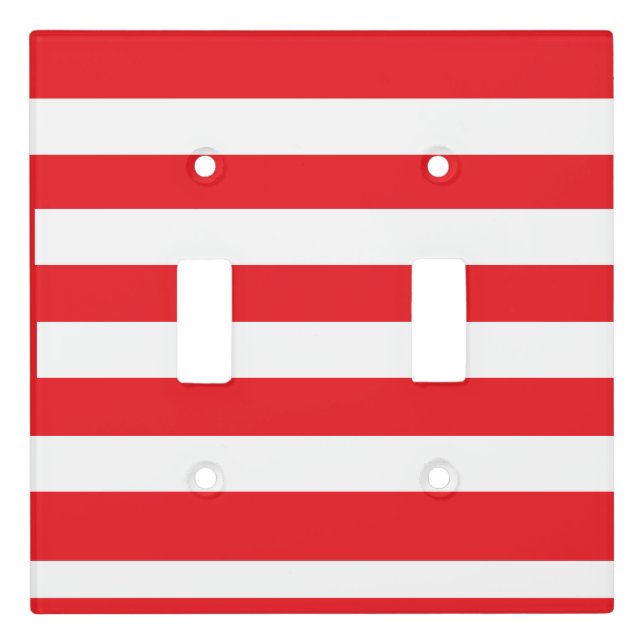Retro Red And White Stripes  Light Switch Cover (Front)