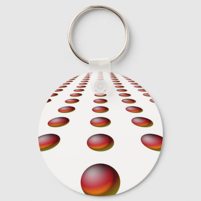 Retro Red Ball Design Keychain (Front)