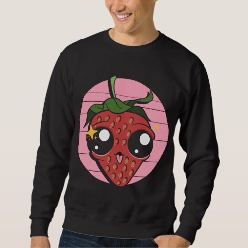 Retro Red Berry Summer Food Fruit Kawaii Strawberr Sweatshirt