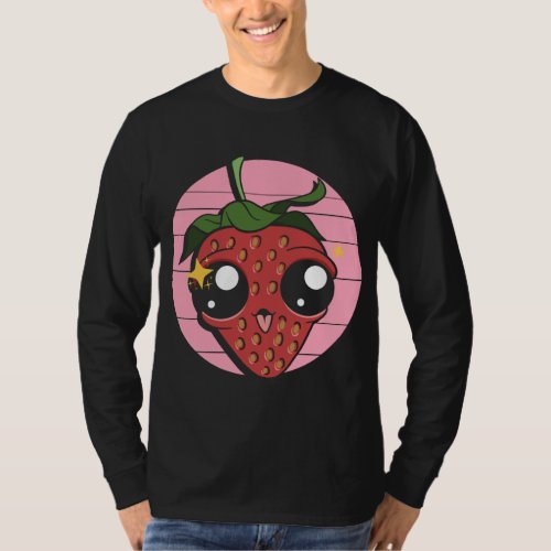 Retro Red Berry Summer Food Fruit Kawaii Strawberr T_Shirt
