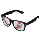 Retro red black lobster  rockabilly  sunglasses (Angled)