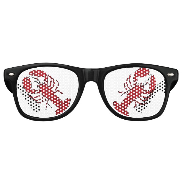 Retro red black lobster  rockabilly  sunglasses (Front)