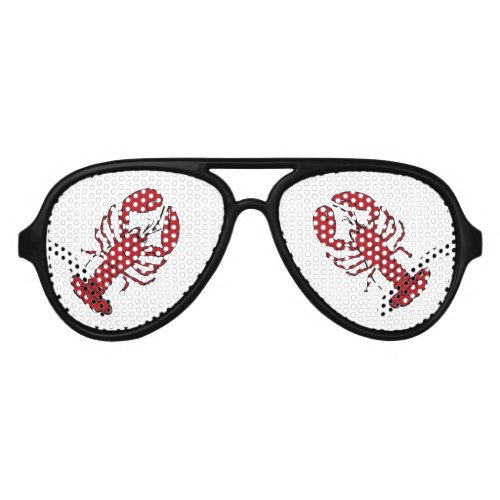 Retro red black lobster rockabilly sunglasses