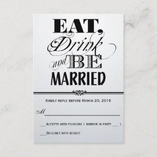 Retro Red-Black-White Eat Drink Married RSVP