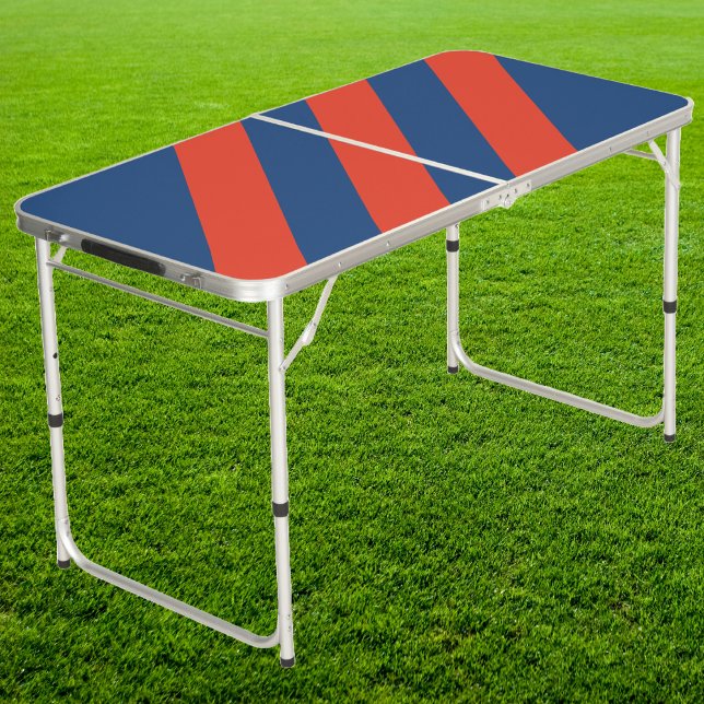 Retro Red & Blue Three Stripes Tailgate  Beer Pong Table (Creator Uploaded)