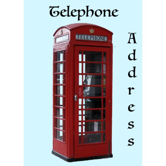 Retro Red British Phone Booth Web Address Book (Front)