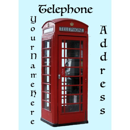 Retro Red British Phone Booth Web Address Book (Front)
