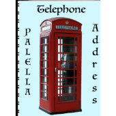 Retro Red British Phone Booth Web Address Book (Front)
