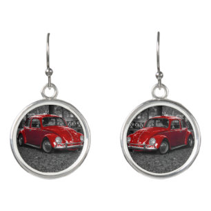 Retro Red Car Dangle Earrings