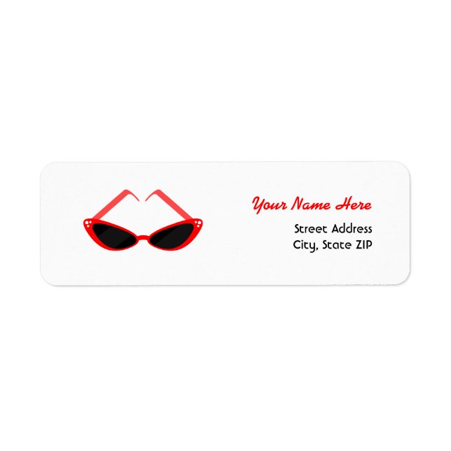 Retro Red Cat Eye Sunglasses Label (Front)
