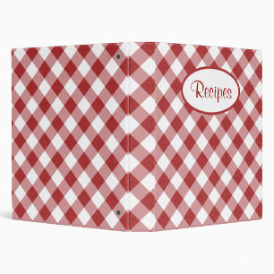 Retro Red Checked Recipe Binder