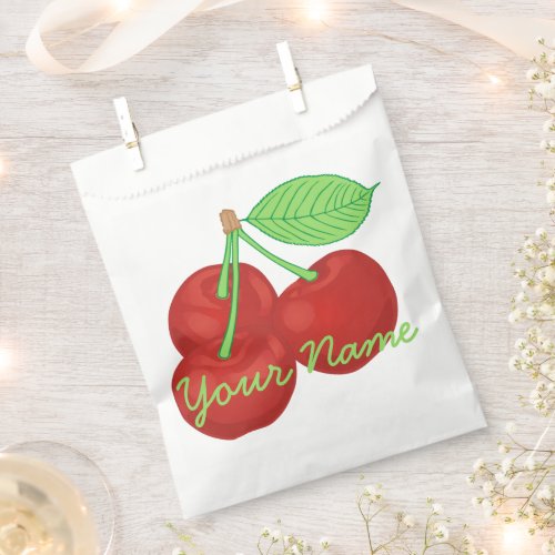 Retro Red Cherries Cherry Cluster Favor Bag