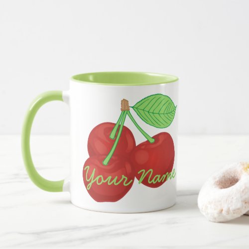 Retro Red Cherries Cherry Cluster Mug