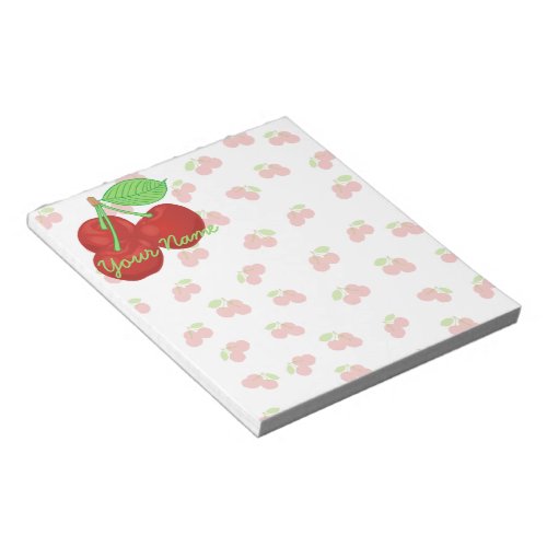 Retro Red Cherries Cherry Cluster Notepad
