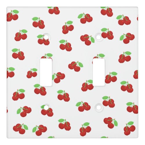 Retro Red Cherries Cherry Pattern Light Switch Cover