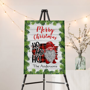 Retro Red Christmas Gnome Ho Ho Ho Holiday House Foam Board