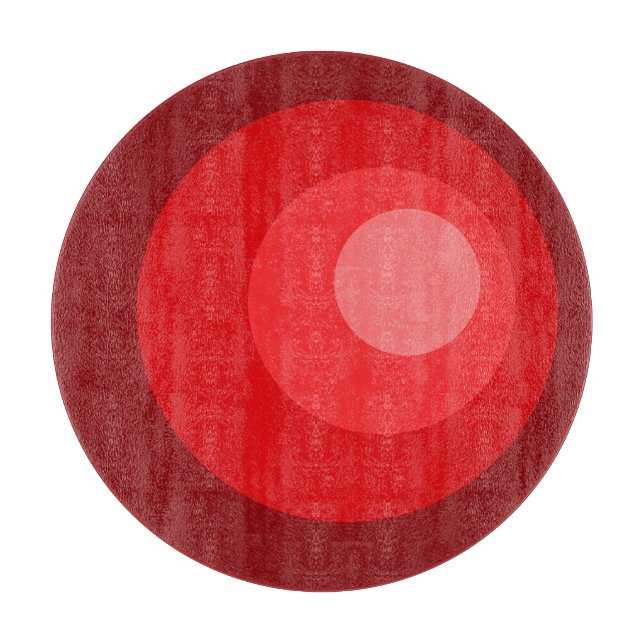 Retro Red Circles Cutting Board (Front)