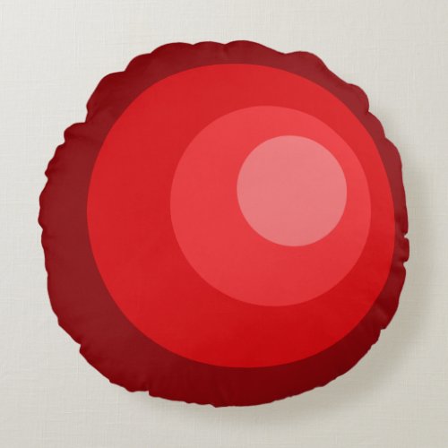 Retro Red Circles Round Pillow