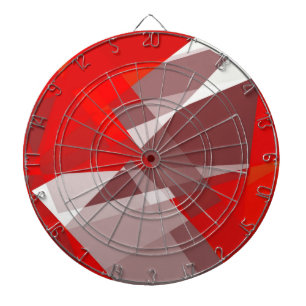 Retro red color seamless cubism art dartboard