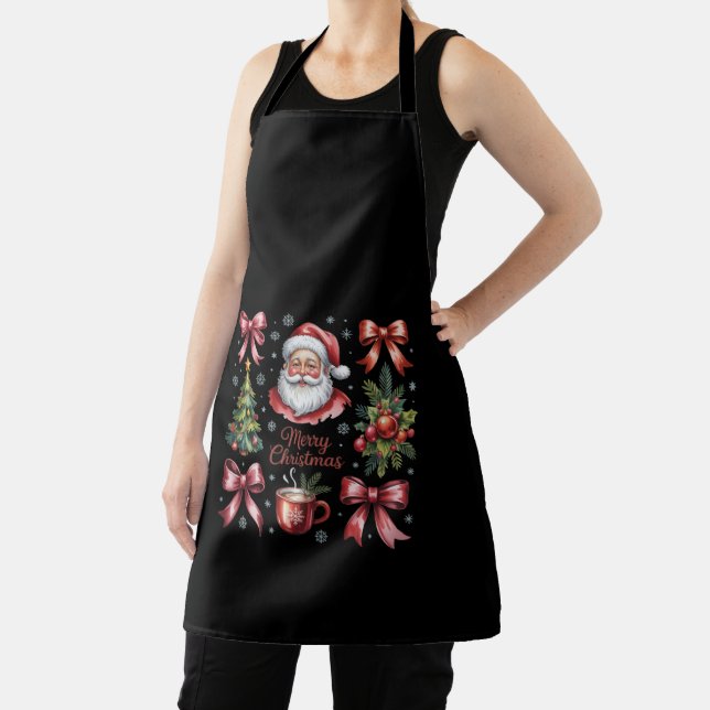Retro Red Coquette Christmas Cute Xmas Holiday Apron (Insitu)