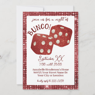 Retro Red Dice Bunco Night Invitation